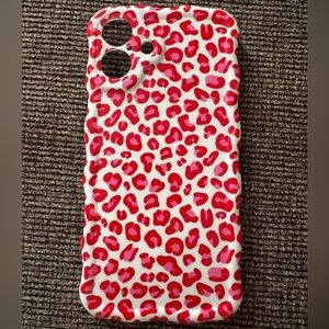 Leopard Print Phone Case - Red and Pink